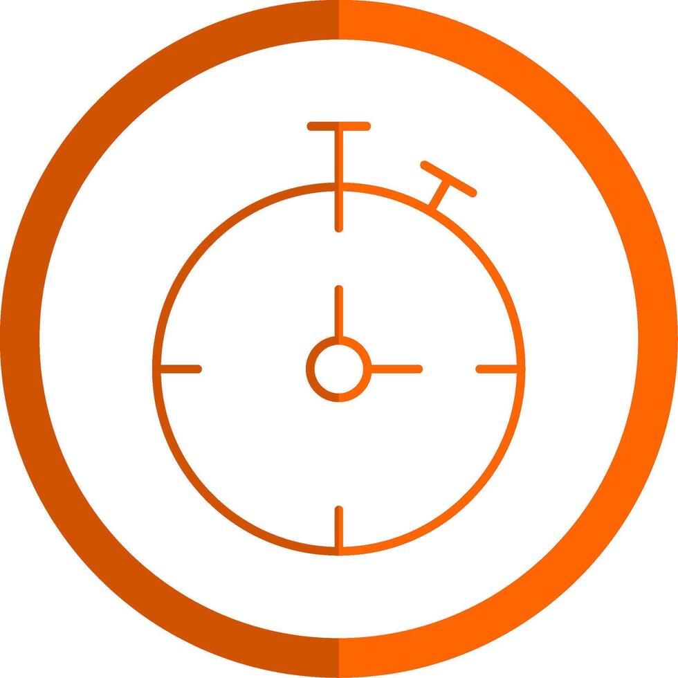 Chronometer Line Orange Circle Icon vector