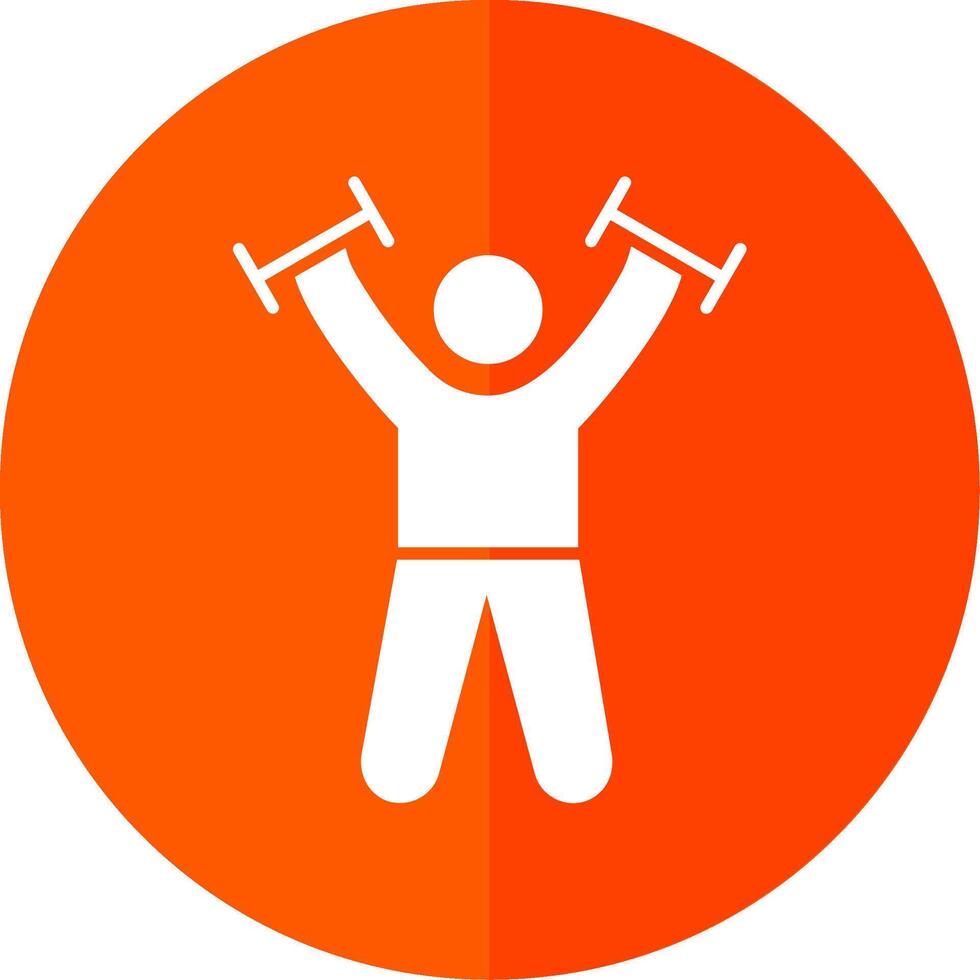 Exercise Glyph Red Circle Icon vector