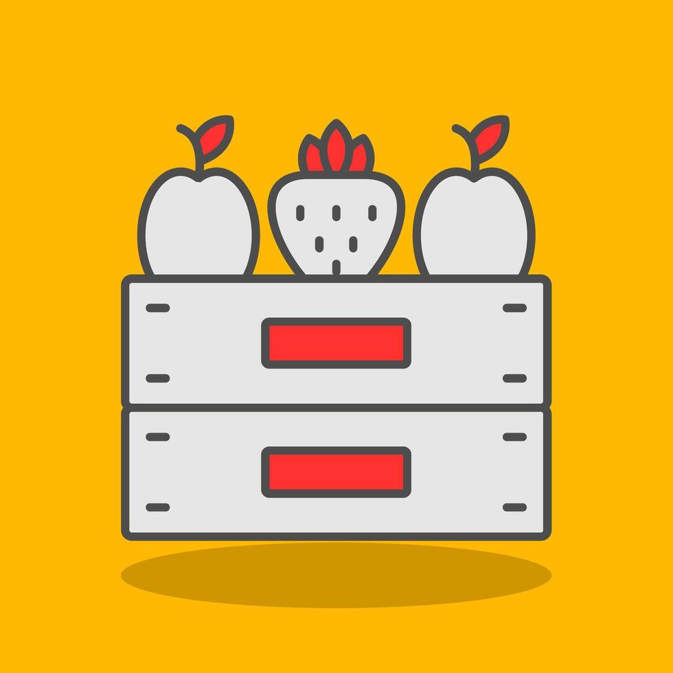 Fruit Box Filled Shadow Icon vector