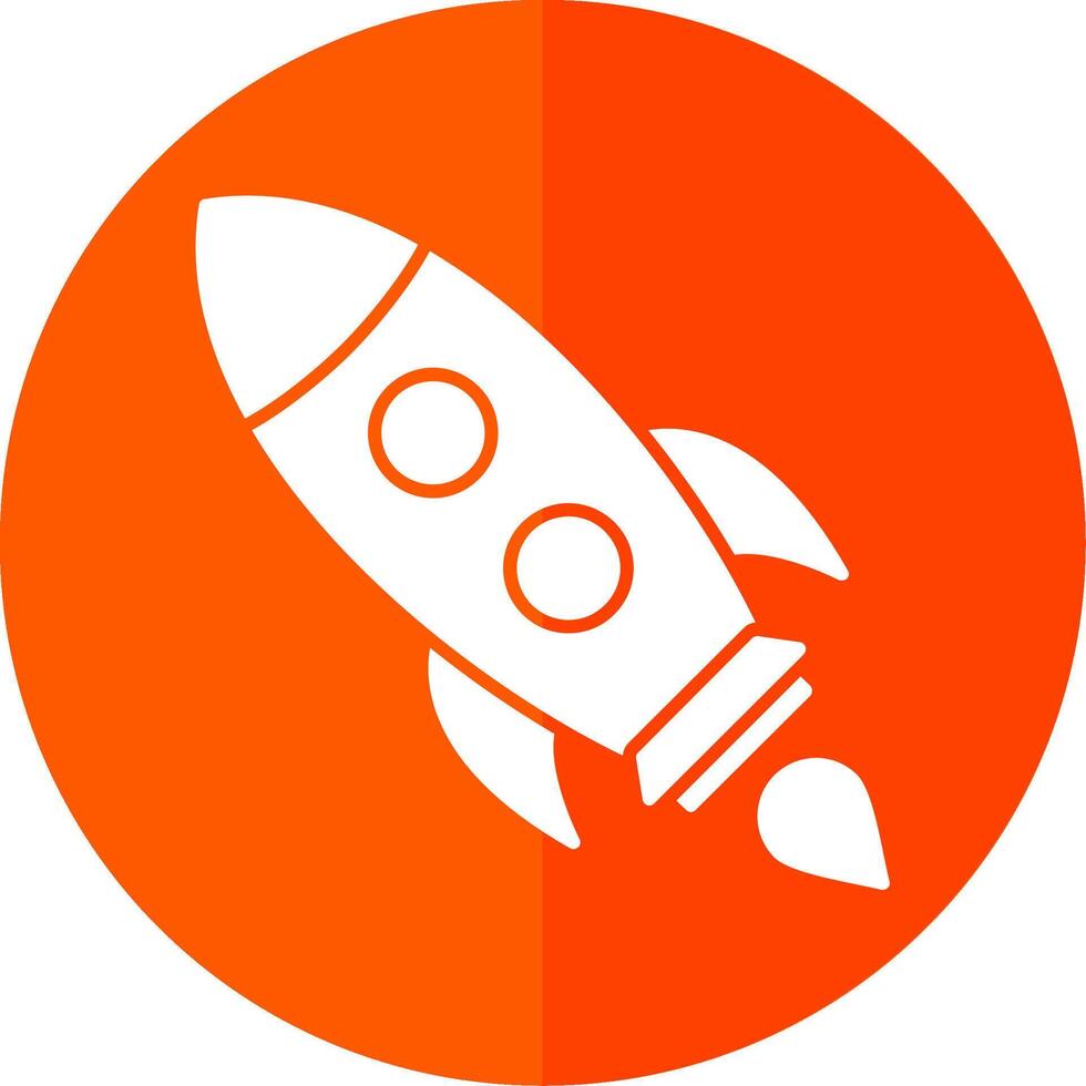 Rocket Glyph Red Circle Icon vector