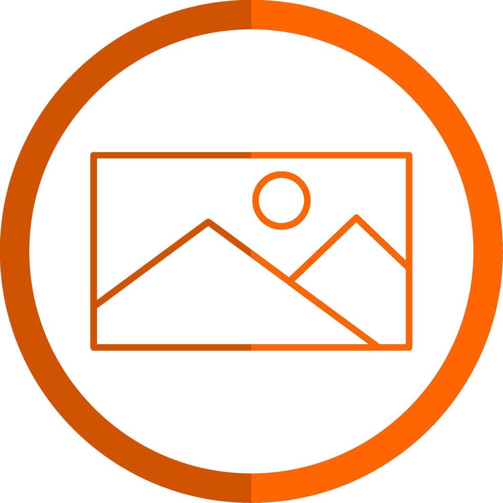 Picture Line Orange Circle Icon vector