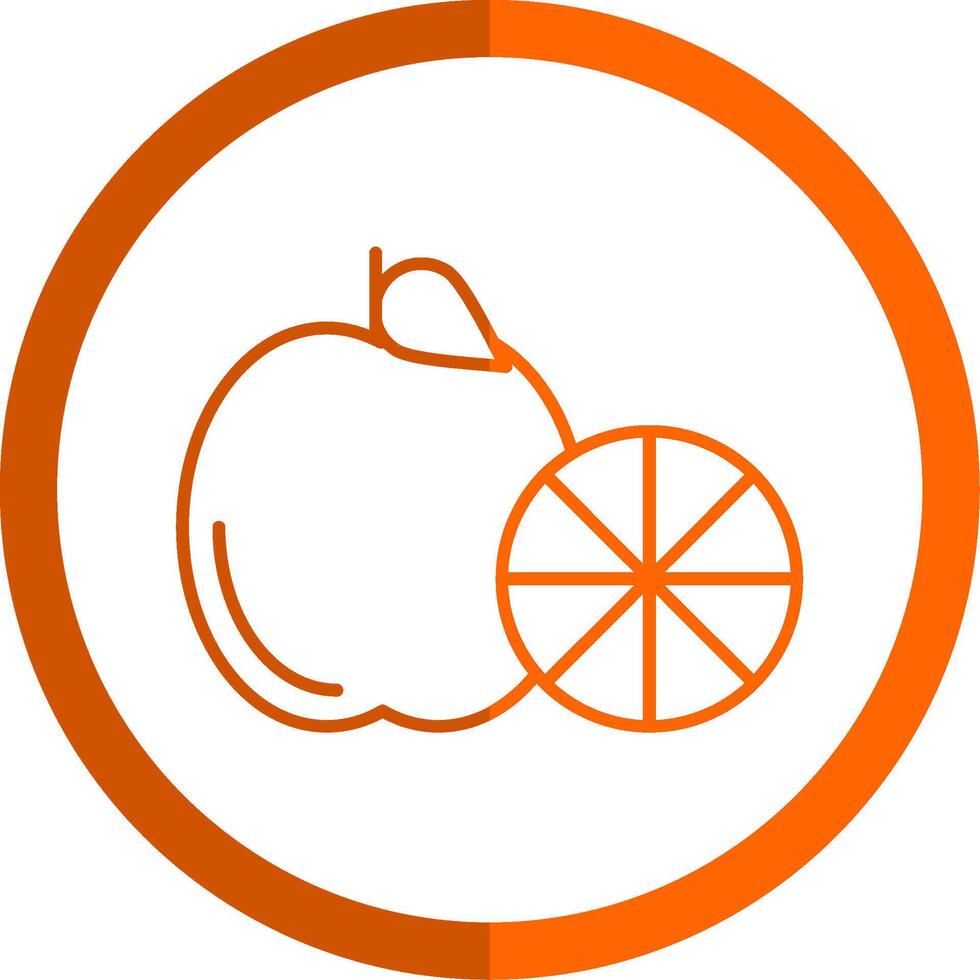 Healthy Eating Line Orange Circle Icon vector