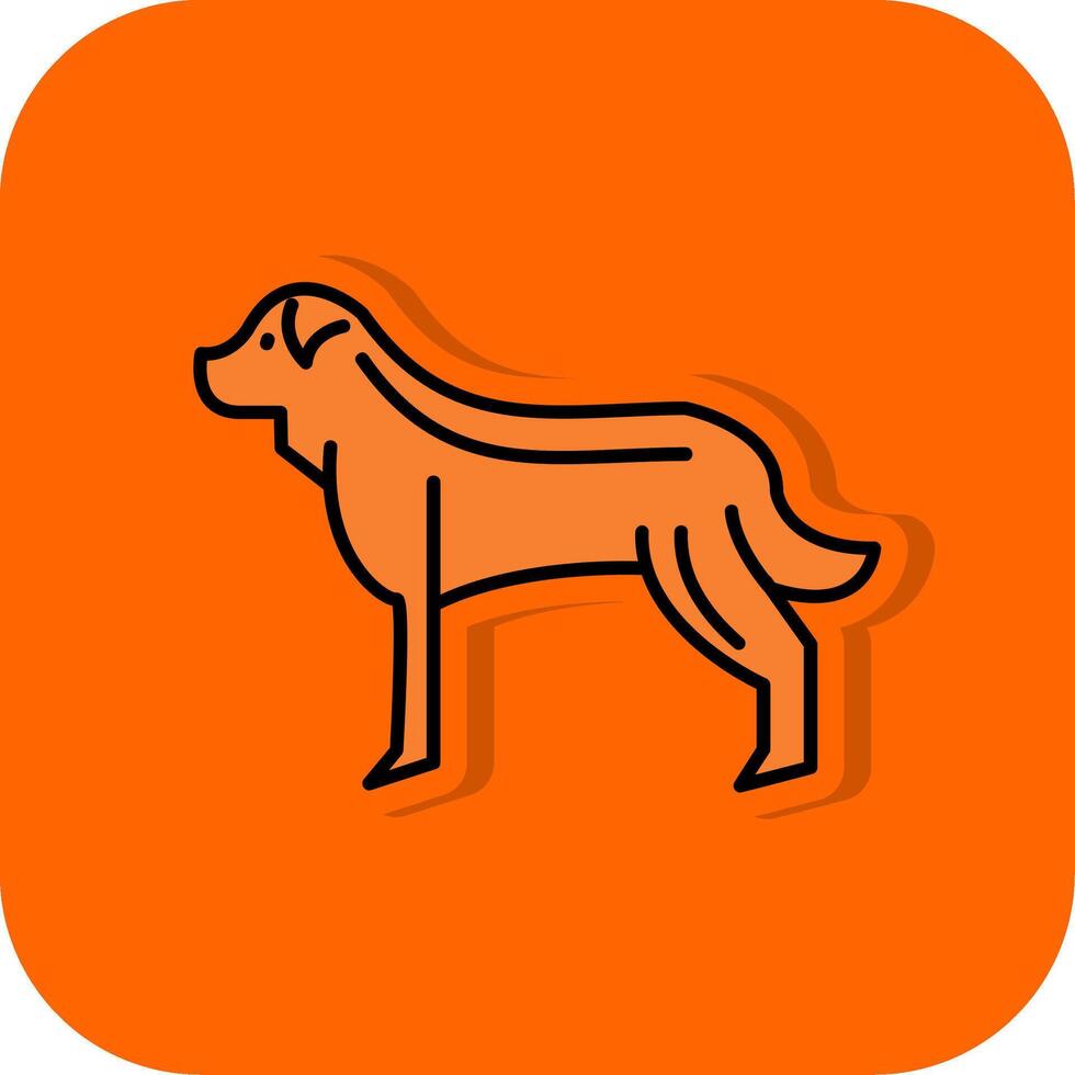 Dog Filled Orange background Icon vector