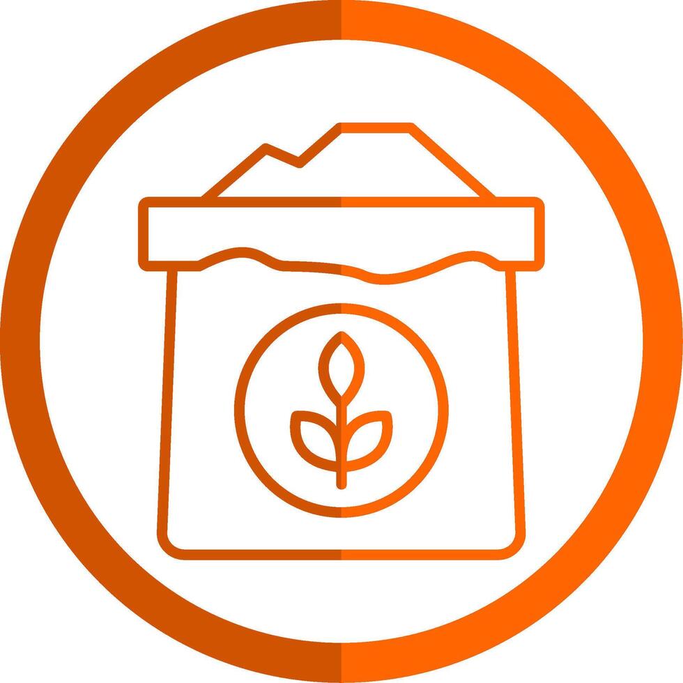 Wheat Flour Line Orange Circle Icon vector