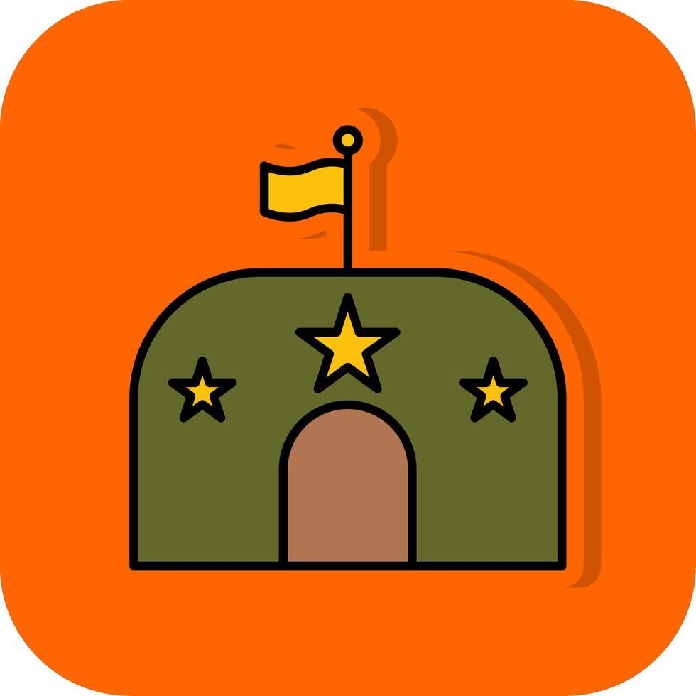 Military Base Filled Orange background Icon vector