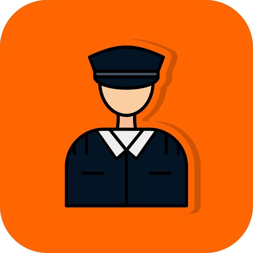 Pilot Filled Orange background Icon vector