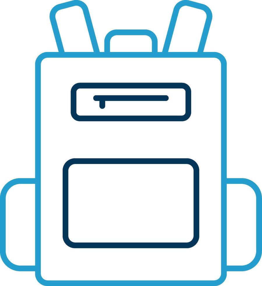 Backpack Line Blue Two Color Icon vector