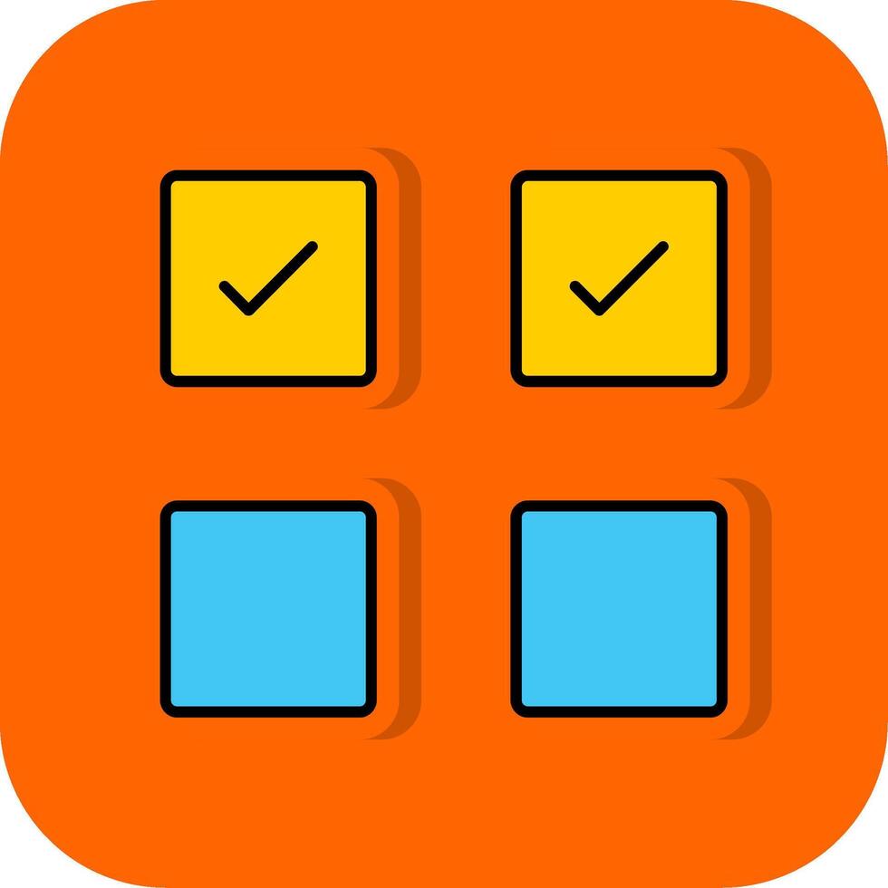 Check Box Filled Orange background Icon vector