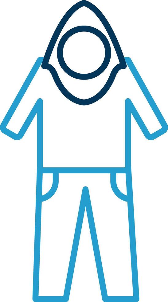 Coverall Line Blue Two Color Icon vector