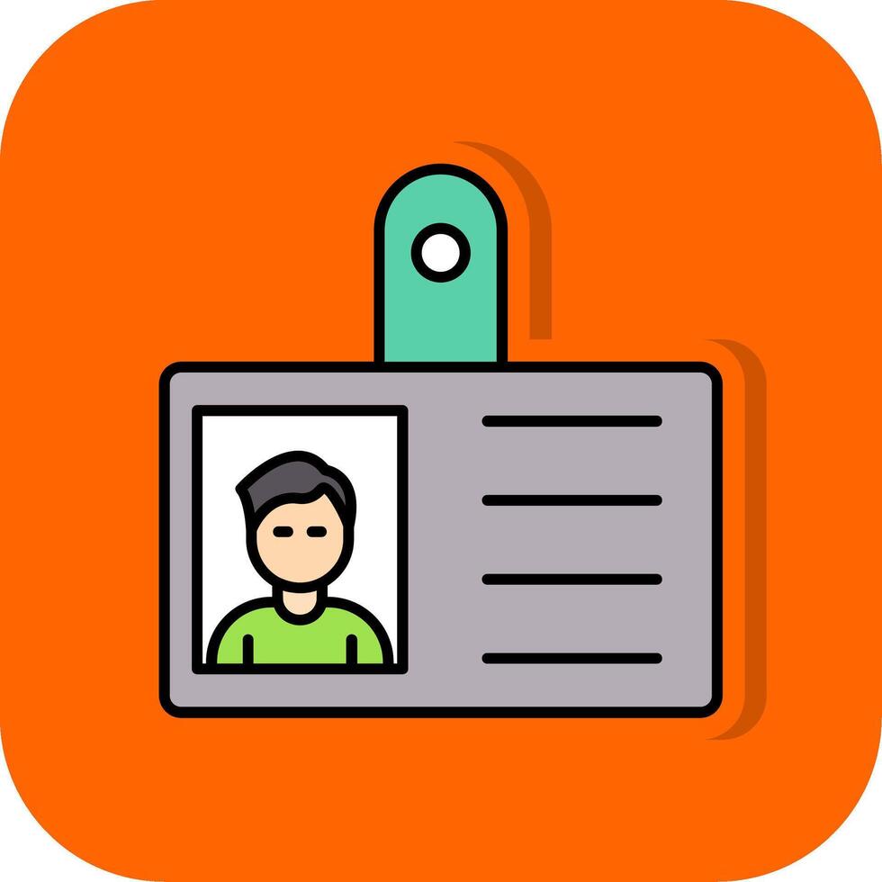 Id Filled Orange background Icon vector