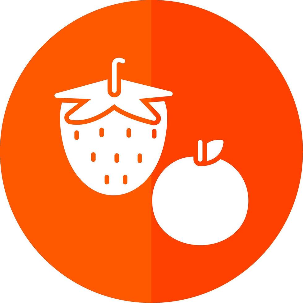 Fruit Glyph Red Circle Icon vector