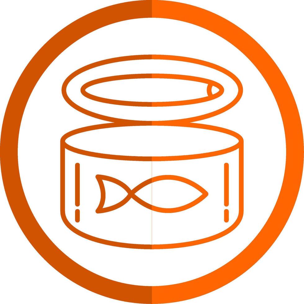 Canned Food Line Orange Circle Icon vector