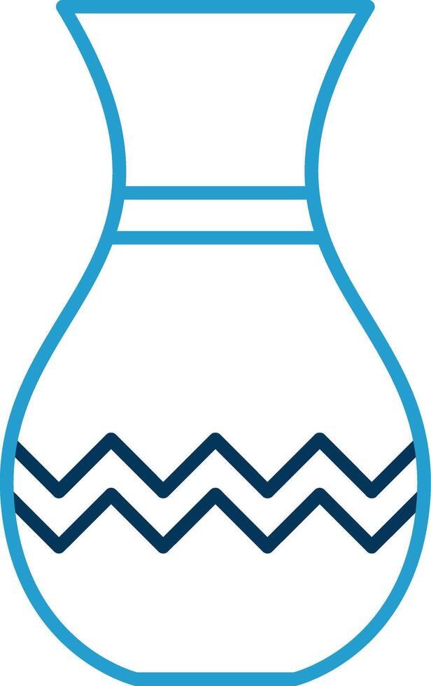 Vase Line Blue Two Color Icon vector