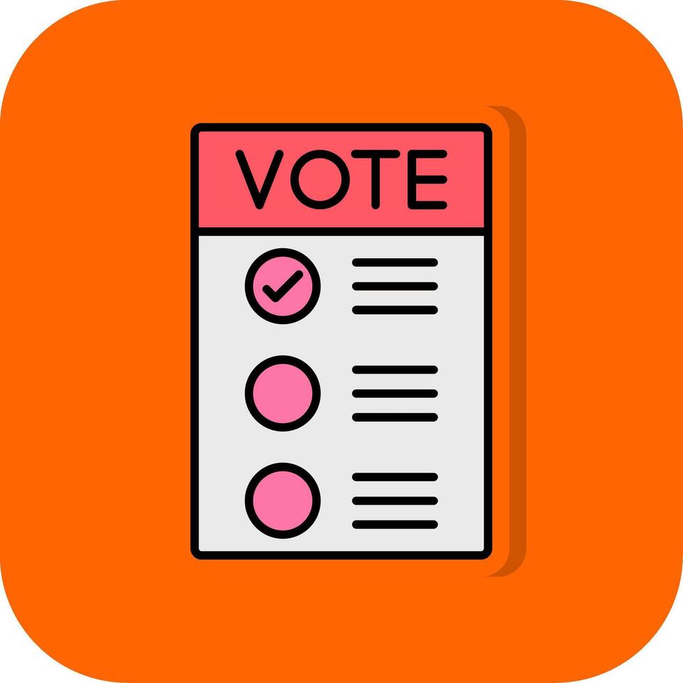 número de votar lleno naranja antecedentes icono vector