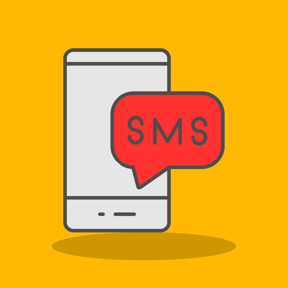 Sms Filled Shadow Icon vector