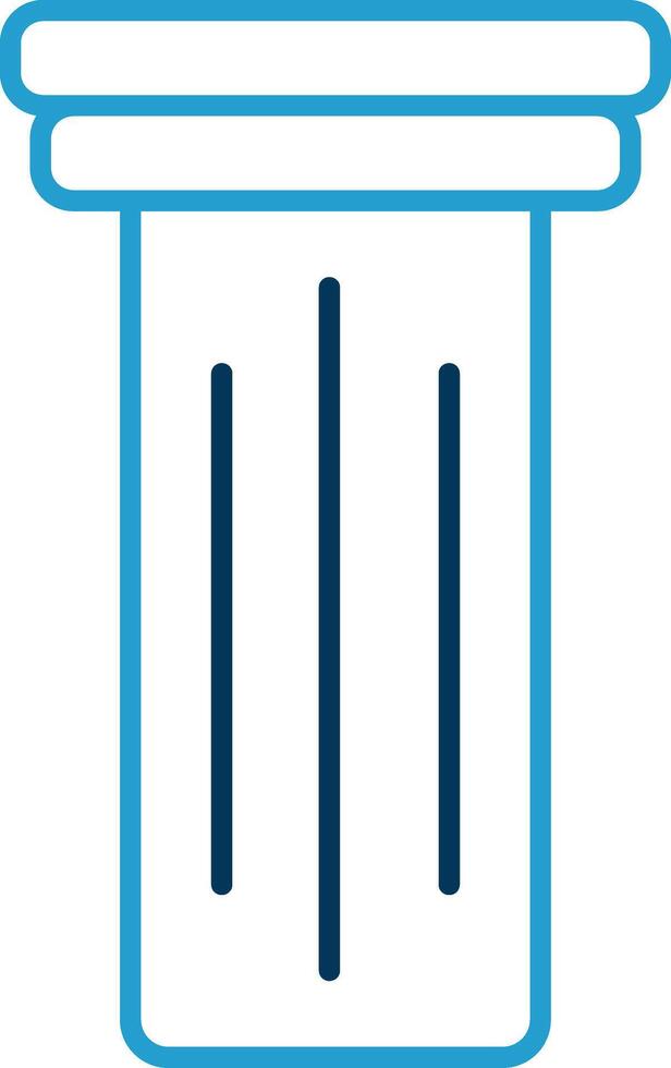 Pillar Line Blue Two Color Icon vector