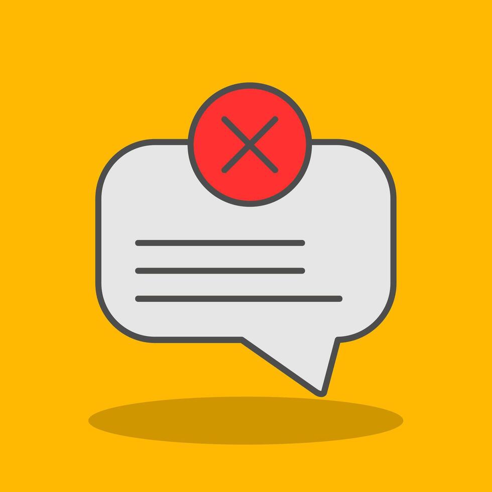 No Message Filled Shadow Icon vector