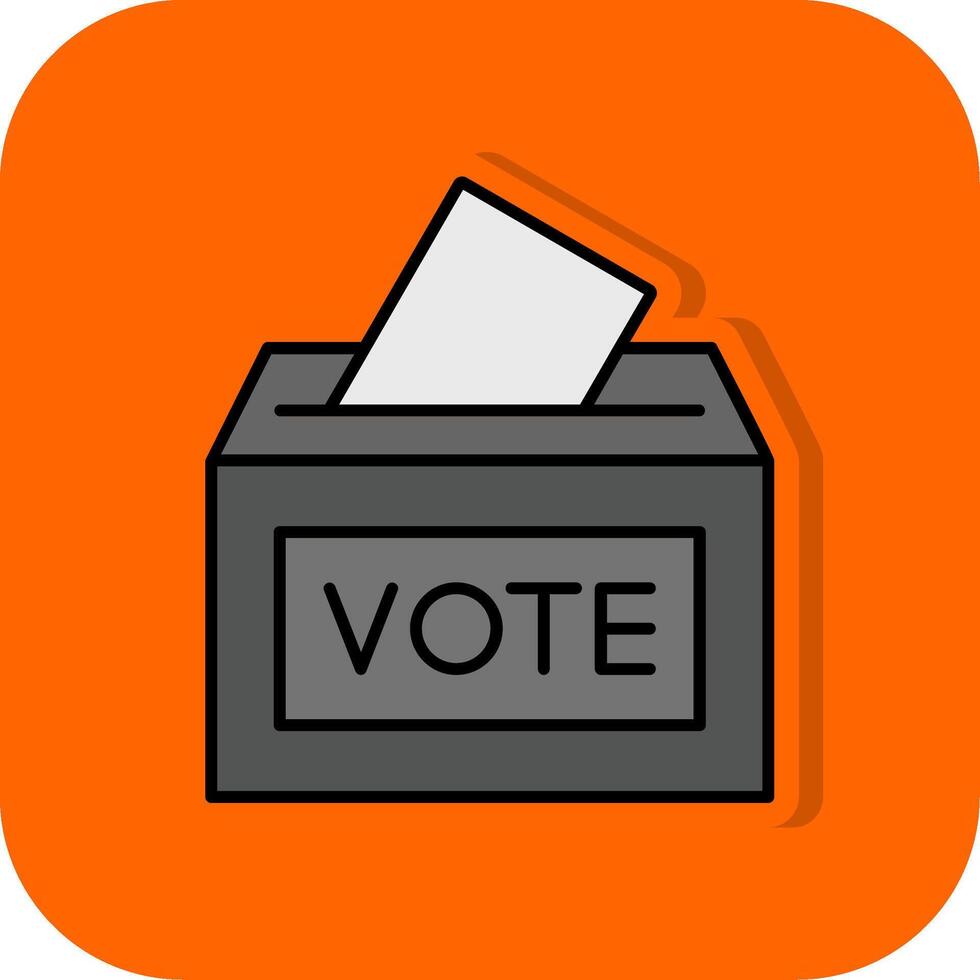 Voting Booth Filled Orange background Icon vector