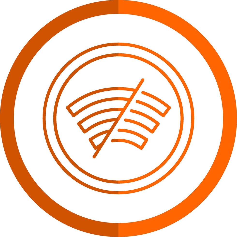 Disconnected Line Orange Circle Icon vector