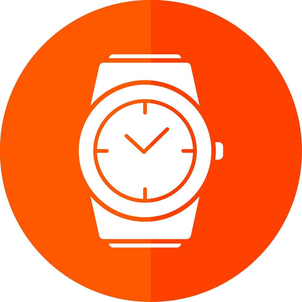 Stylish Watch Glyph Red Circle Icon vector