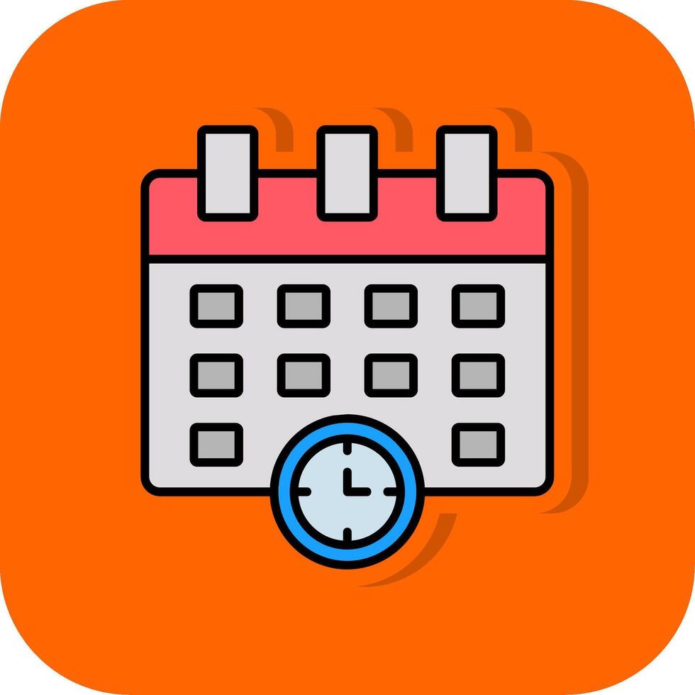 Schedule Filled Orange background Icon vector