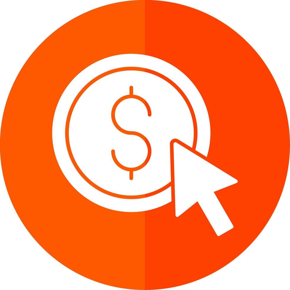 Pay Per Click Glyph Red Circle Icon vector