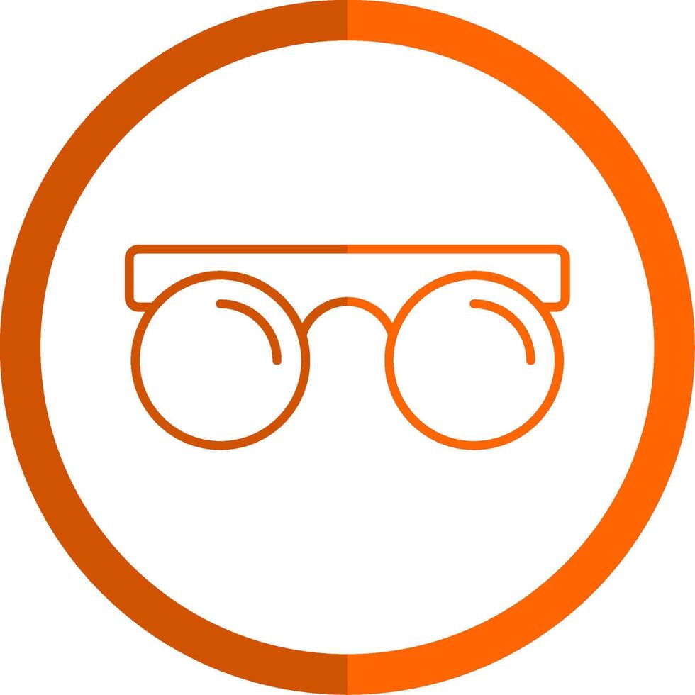 Clásico lentes línea naranja circulo icono vector