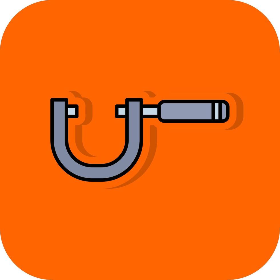 Screw Gauge Filled Orange background Icon vector