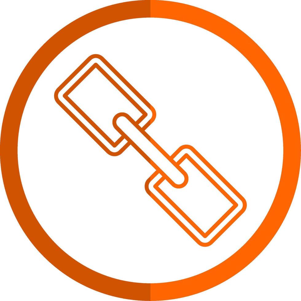 Link Line Orange Circle Icon vector