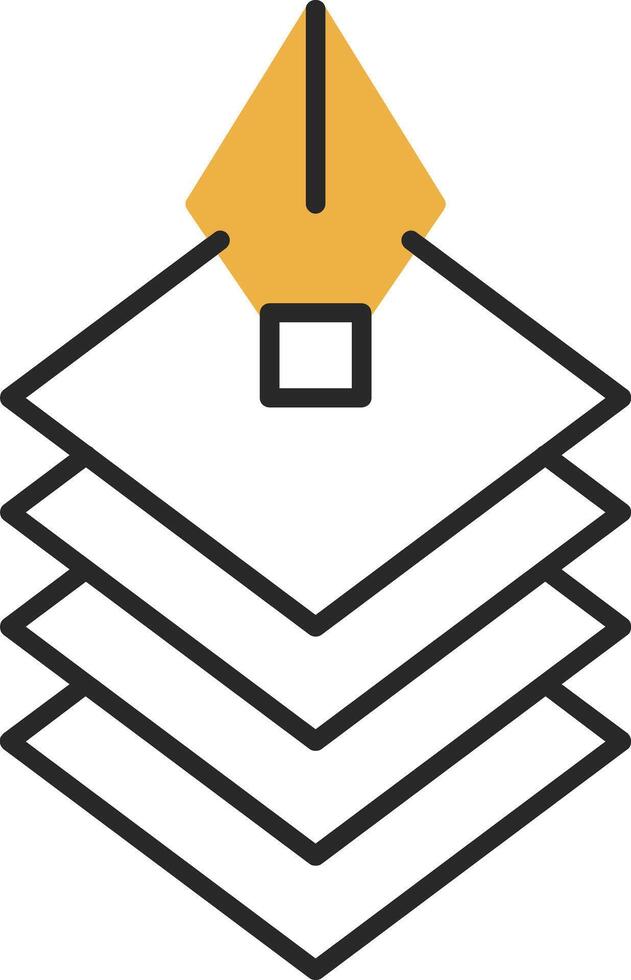 Layers Skined Filled Icon vector