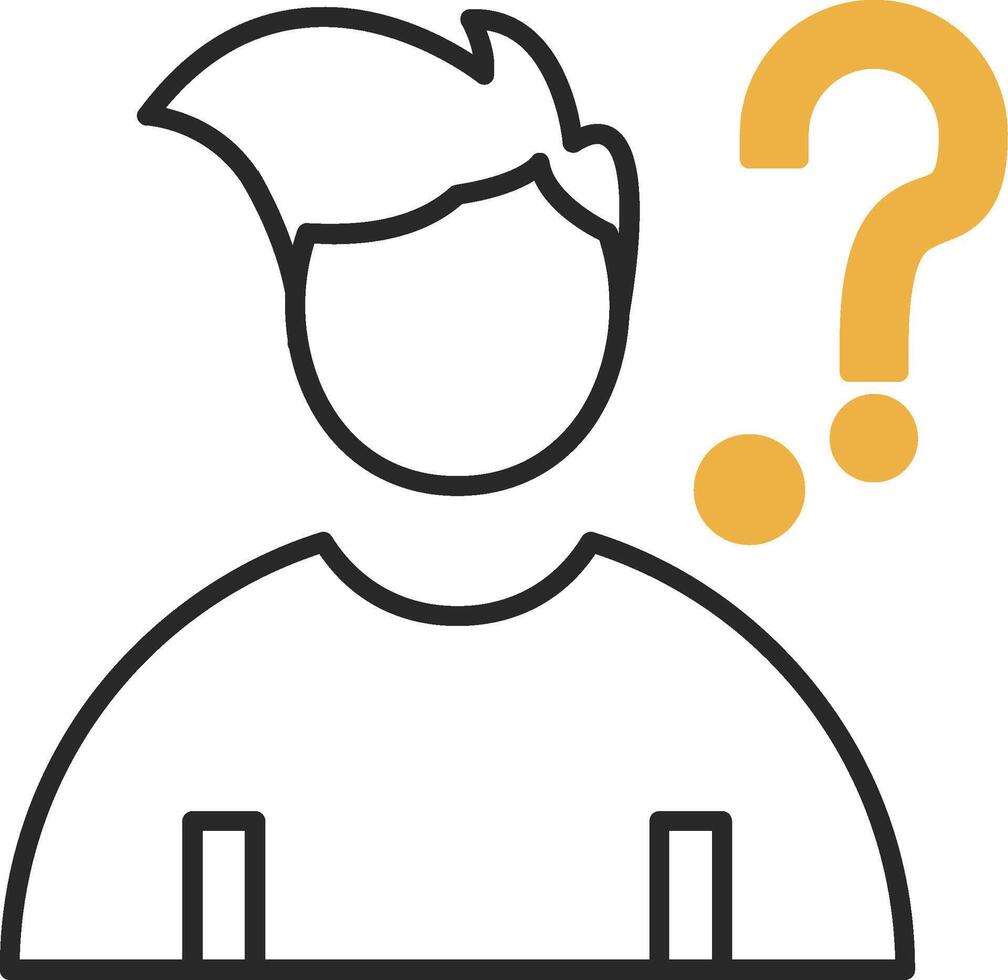 Question Skined Filled Icon vector