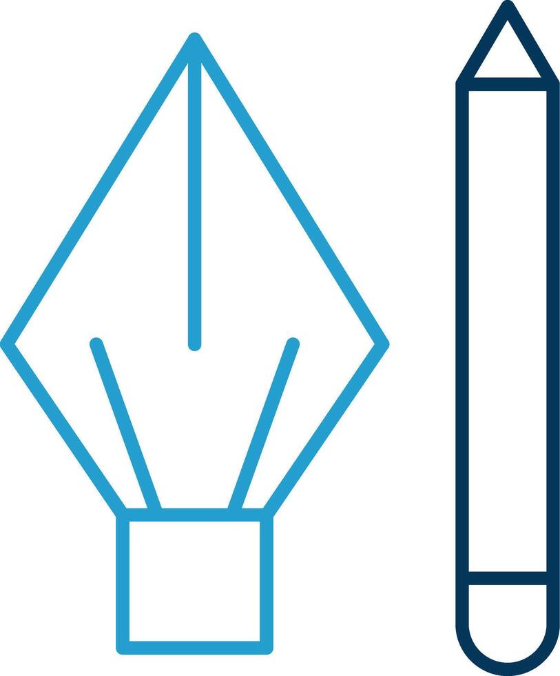 Pencil Line Blue Two Color Icon vector