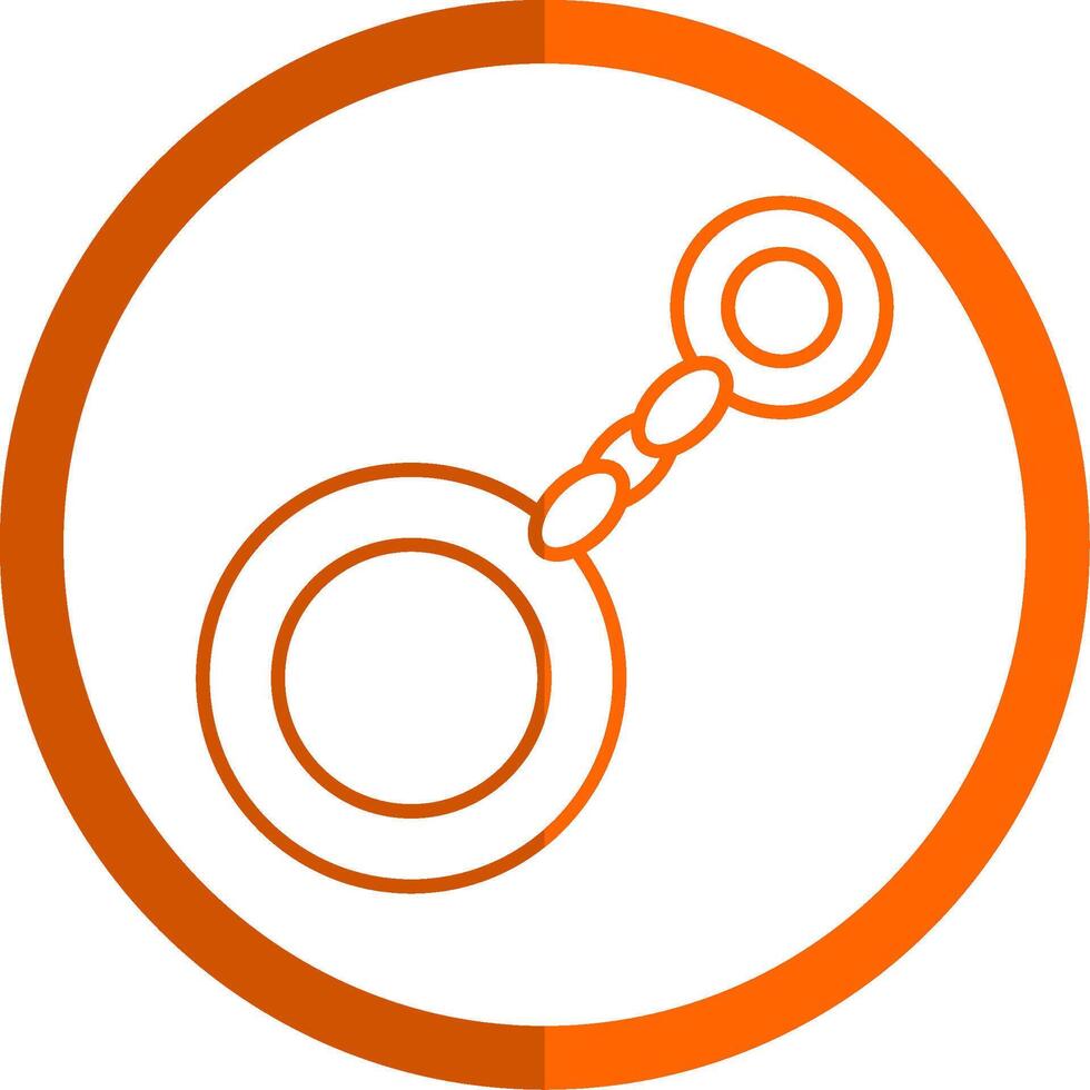 Key Chain Line Orange Circle Icon vector