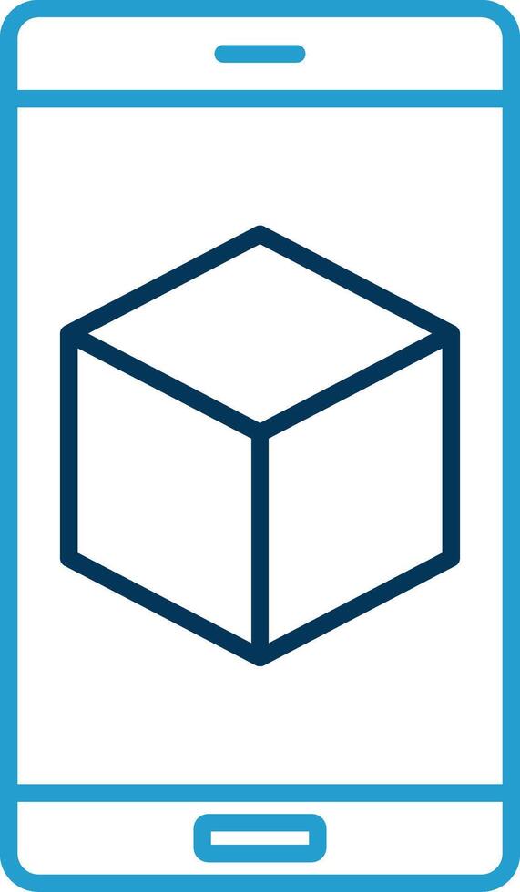 3d Line Blue Two Color Icon vector