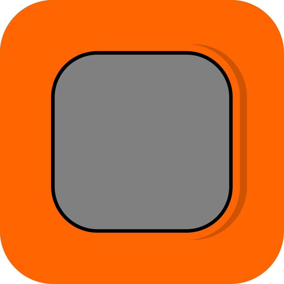 Round Corner Filled Orange background Icon vector