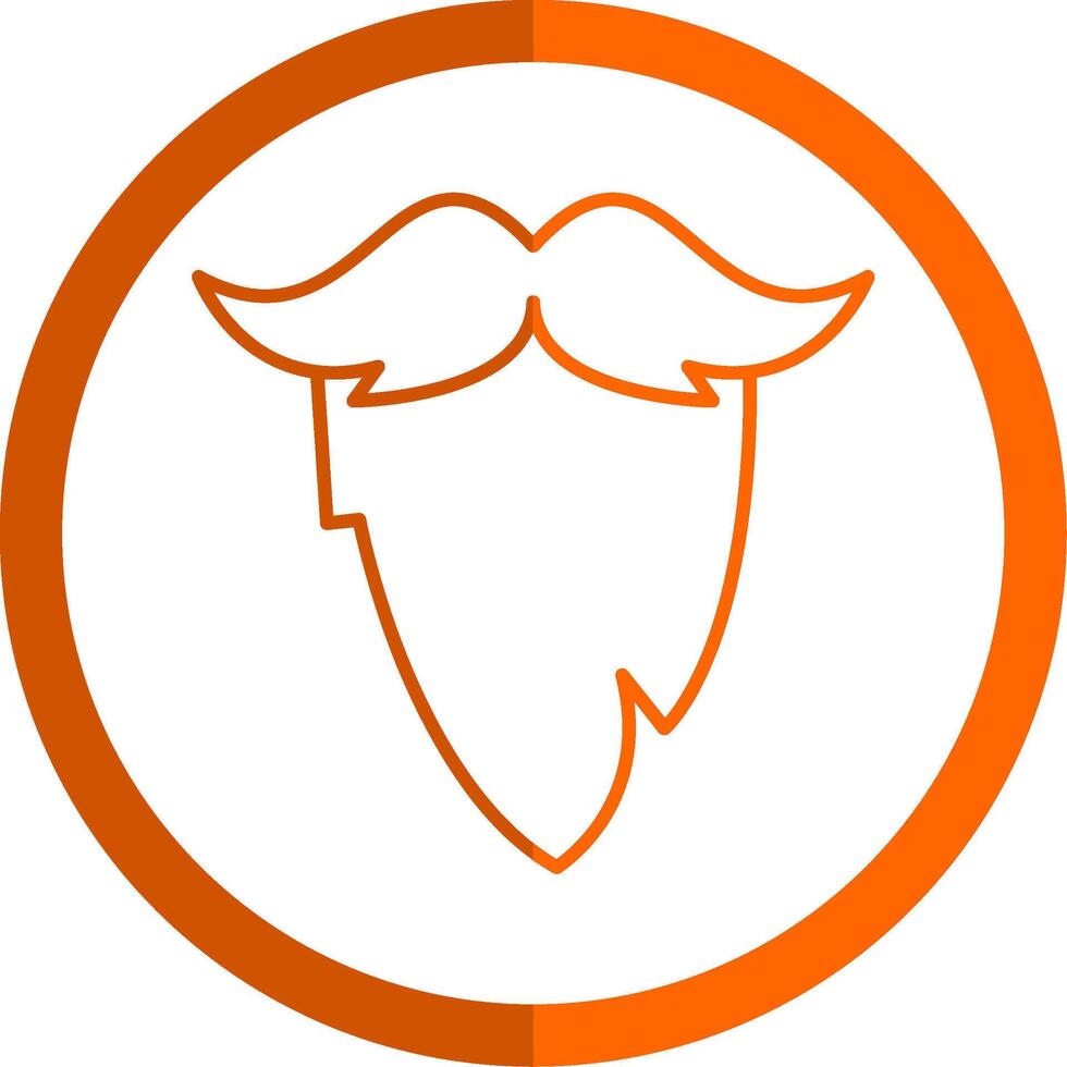 Bigote línea naranja circulo icono vector