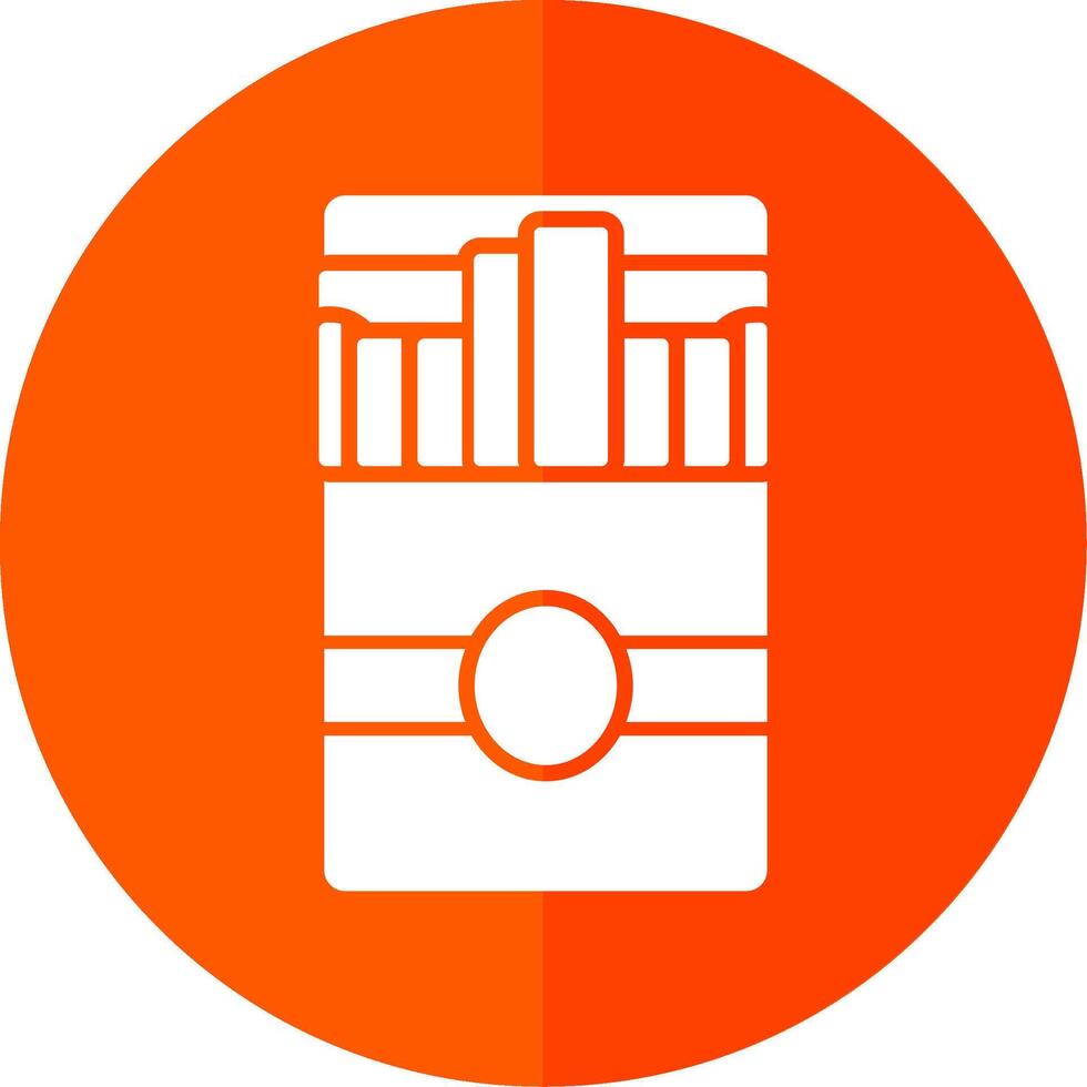 Cigarette Pack Glyph Red Circle Icon vector