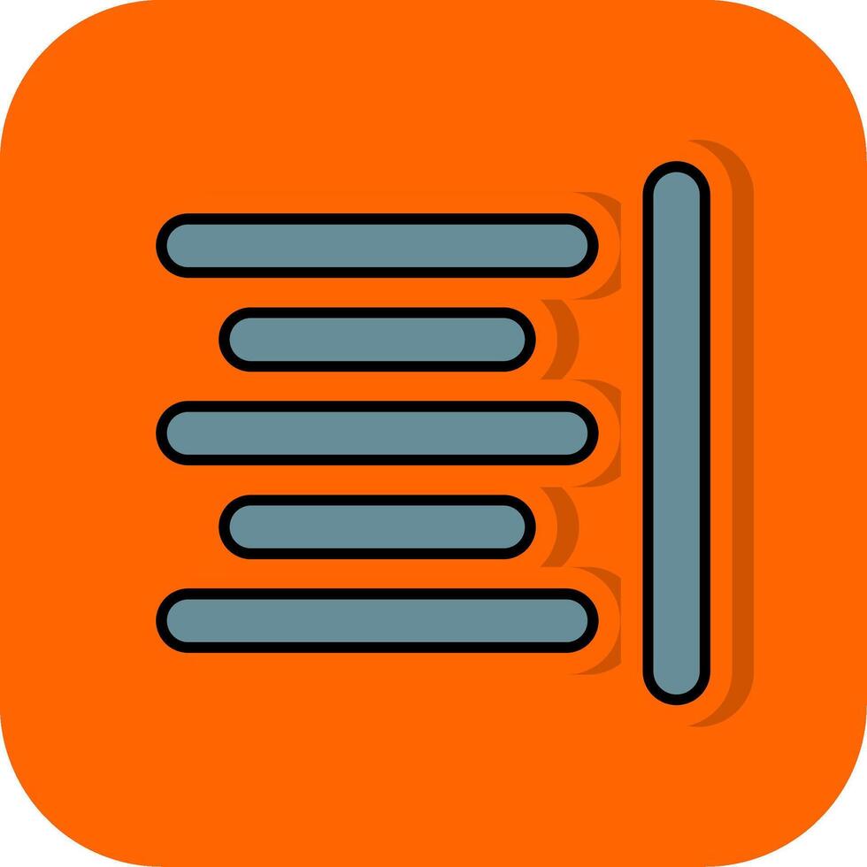 Horizontal Align Filled Orange background Icon vector