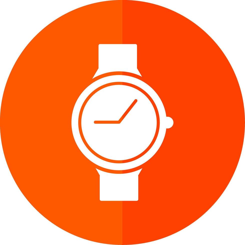 Casual Watch Glyph Red Circle Icon vector