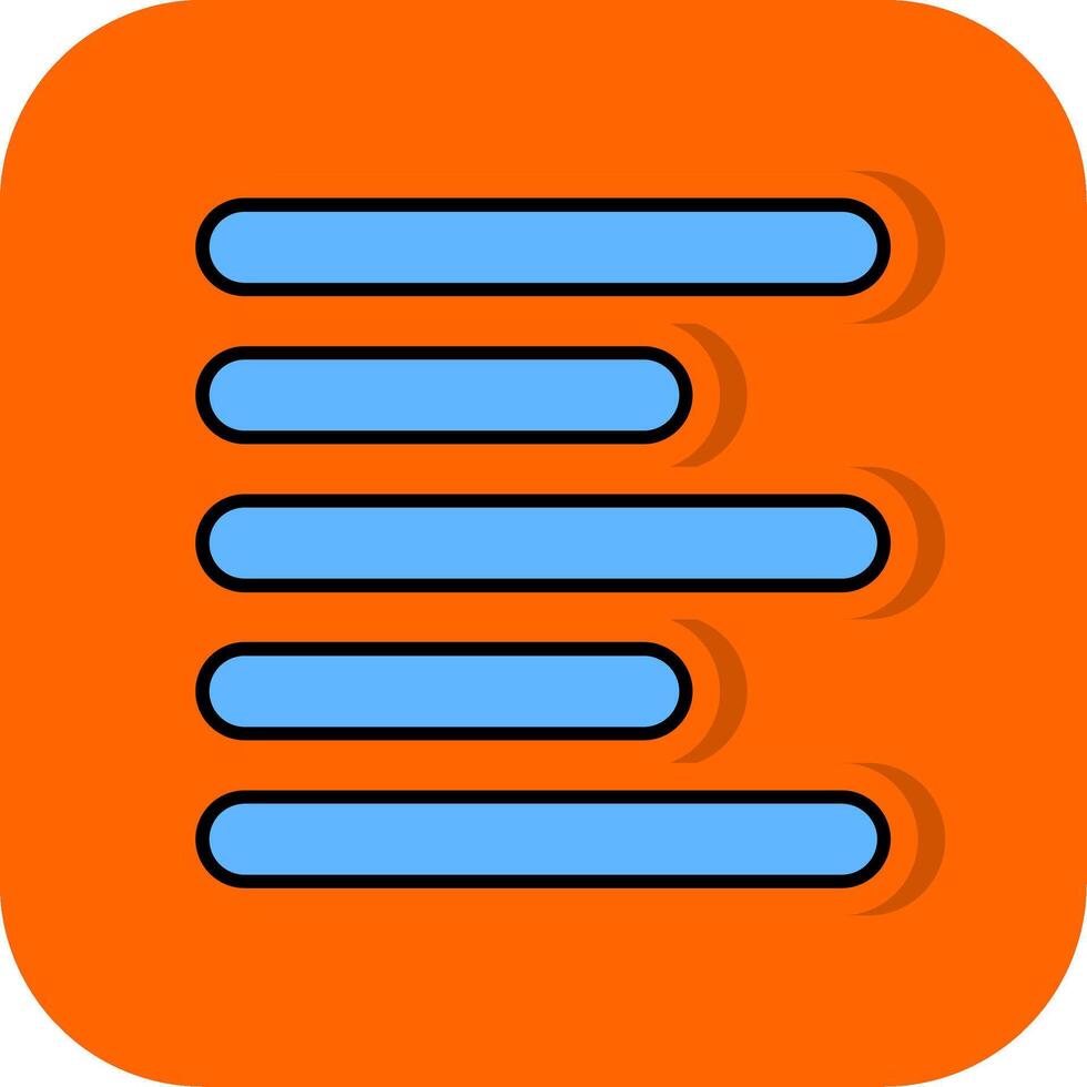 Horizontal Left Align Filled Orange background Icon vector