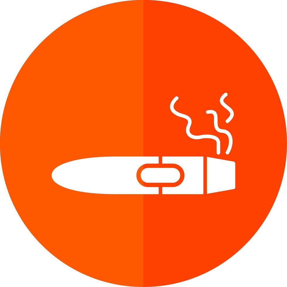 Cigar Glyph Red Circle Icon vector