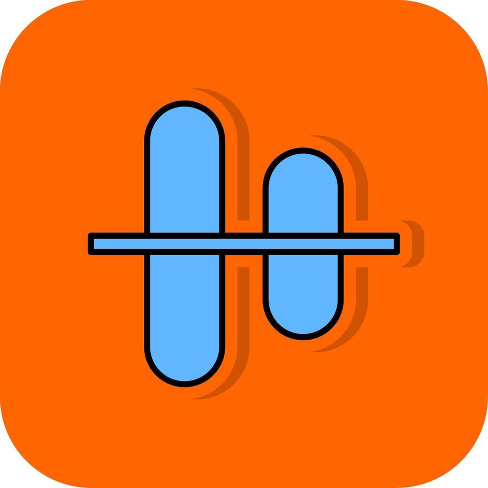 Vertical Align Centre Filled Orange background Icon vector