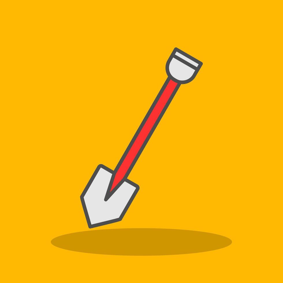 Shovel Filled Shadow Icon vector