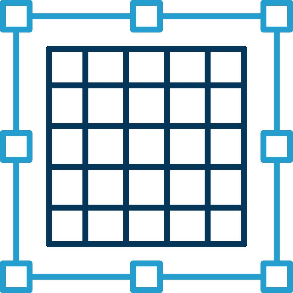 Grid Line Blue Two Color Icon vector