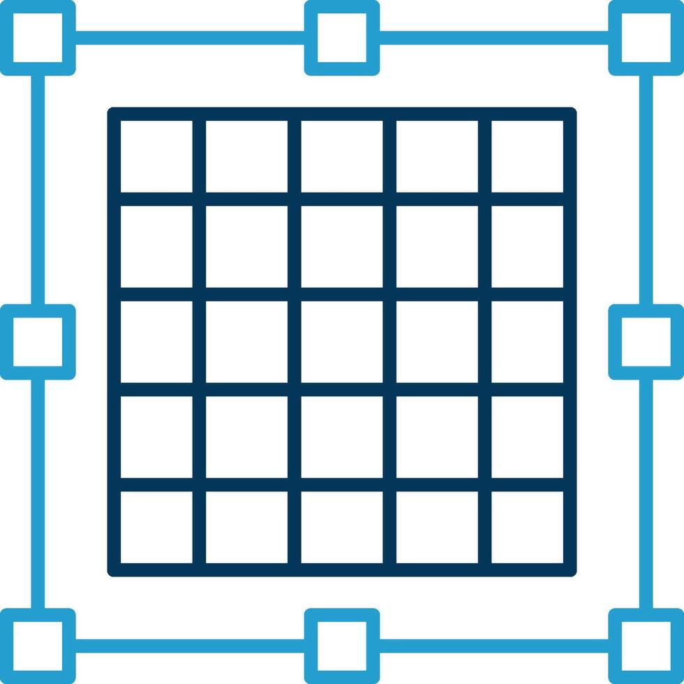 Grid Line Blue Two Color Icon vector