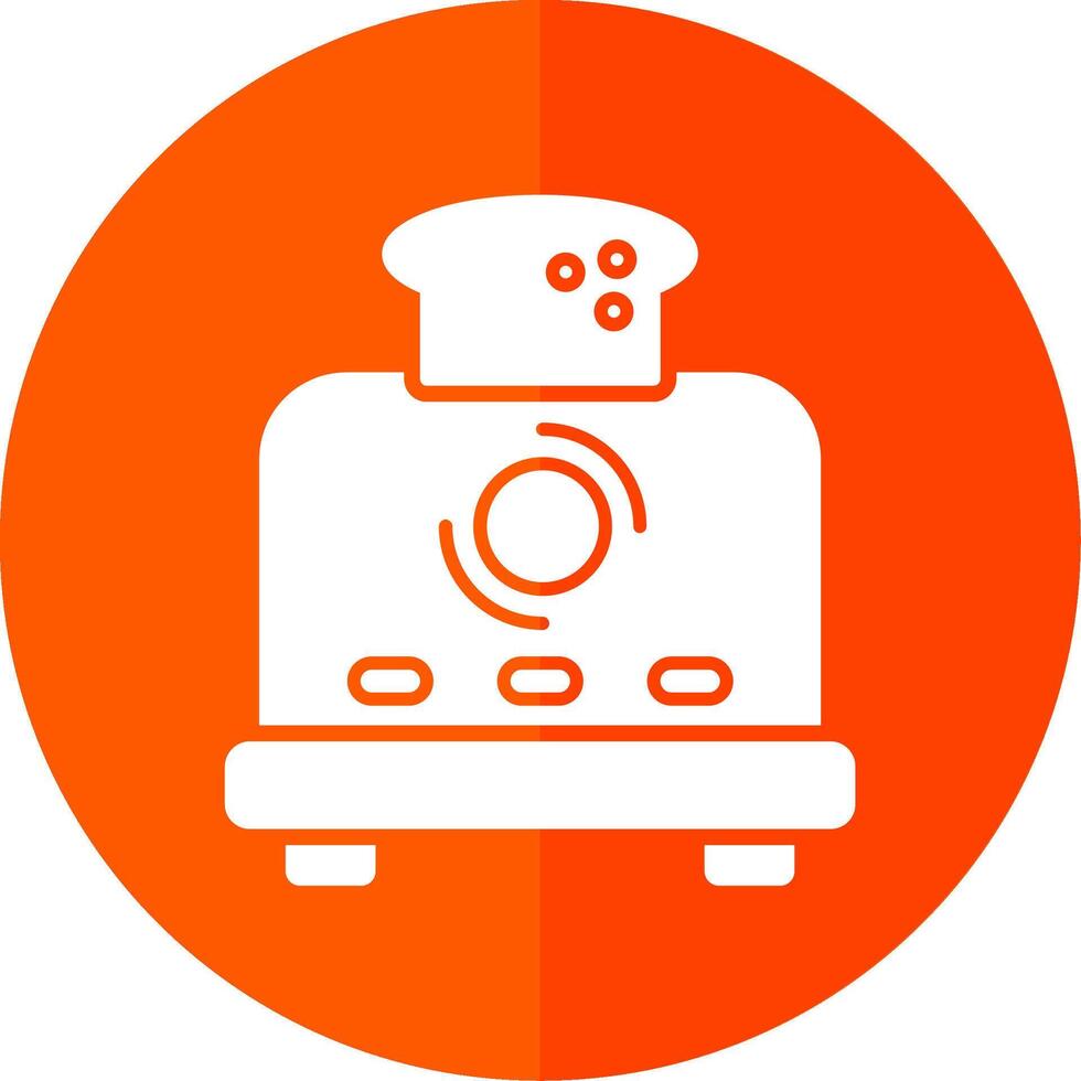 Toaster Glyph Red Circle Icon vector