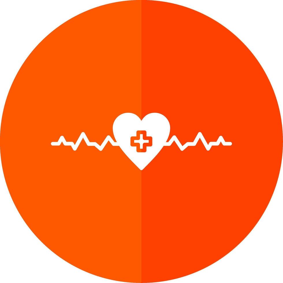 Heartbeat Glyph Red Circle Icon vector