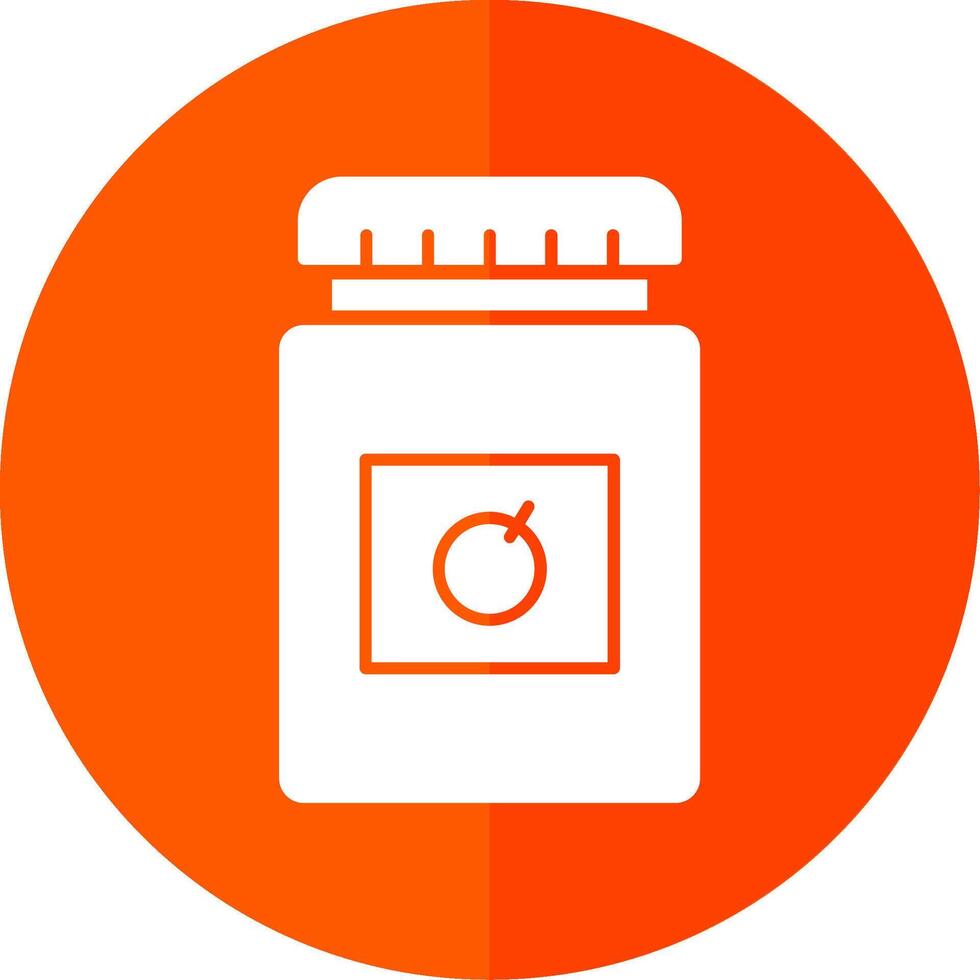 Jam Jar Glyph Red Circle Icon vector