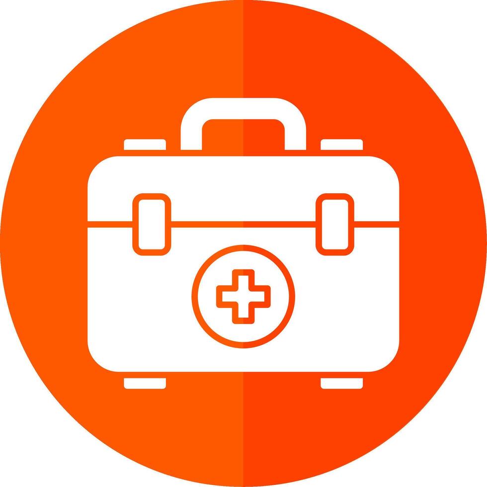 First Aid Box Glyph Red Circle Icon vector