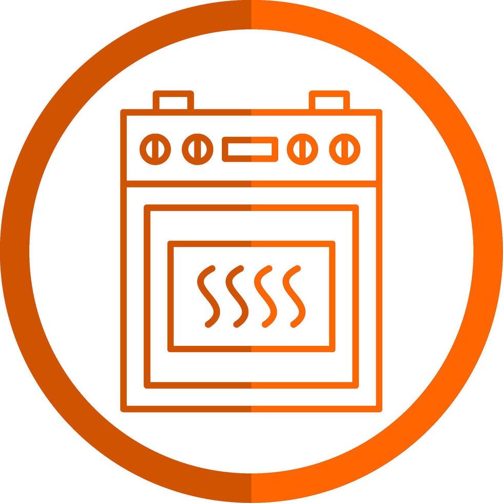 Cocinando estufa línea naranja circulo icono vector